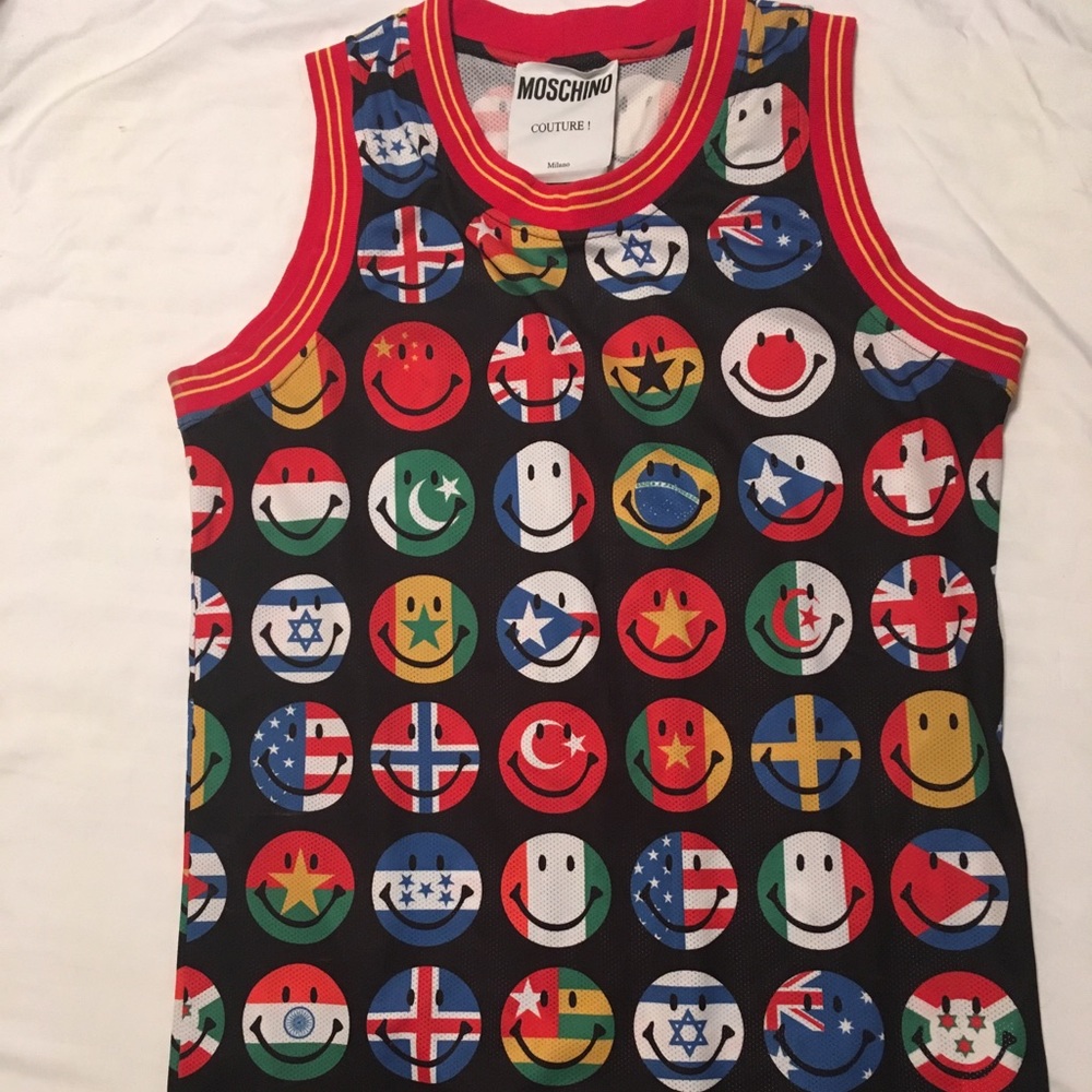 Moschino flag smiley face jersey